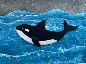 Quadro Artigianale Orca e Megattera - 52x33cm