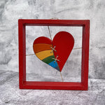 Carica l&#39;immagine nel visualizzatore di Gallery, Quadretto Cuore Arcobaleno - 25x25cm
