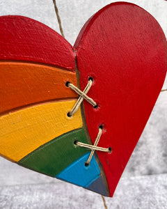 Quadretto Cuore Arcobaleno - 25x25cm